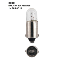 Bayonet Globe Ba9S - 12V 4W (10 Pack)