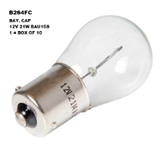 Bayonet Globe Bau15S - 12V 21W (10 Pack)