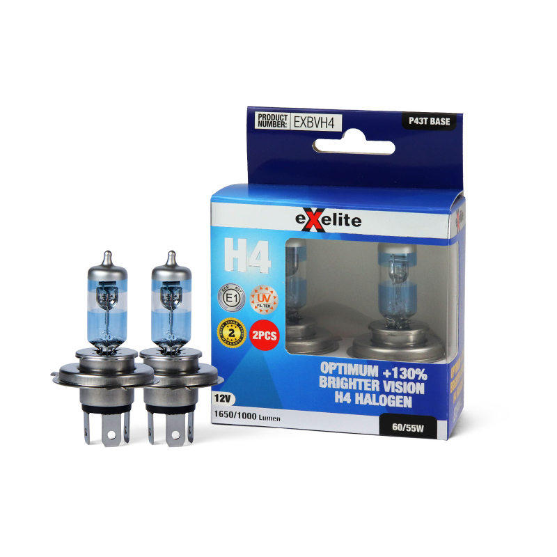 Halogen H4 12V 60/55W Plus 130% Performance Globes (2 Pack)