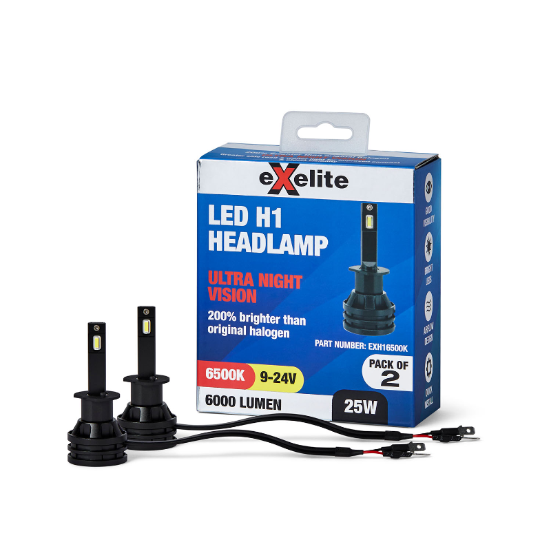 Exelite LED Headlamp H1 6500K (2 Pack)