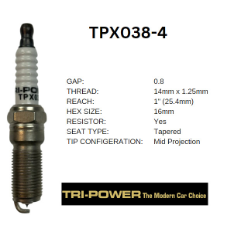 Tri-Power Iridium Spark Plug - TPX038 Suit Focus, Mondeo, Mustang