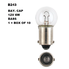 Bayonet Globe Ba9S - 12V 6W (10 Pack)