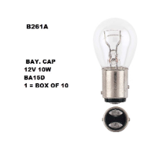 Bayonet Globe Ba15D - 12V 10W (10 Pack)