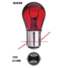 Bayonet Globe Bay15D - 12V 21/5W Red (10 Pack)