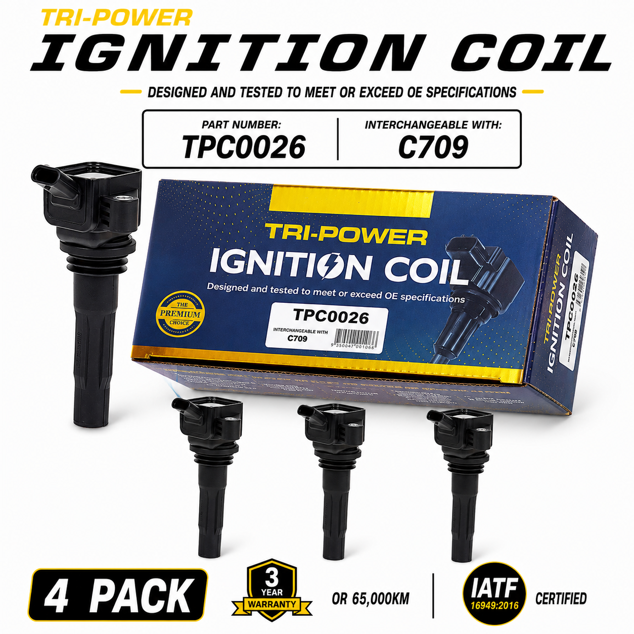 Tri-Power Ignition Coil Kit [Suit MG] (4 Pack, TPC0026)