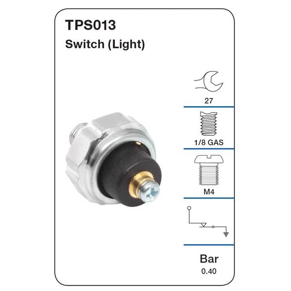 Tridon Oil Pressure Switch (Light) - Ford, Holden, Honda, Hyundai, Mazda, Subaru - TPS013