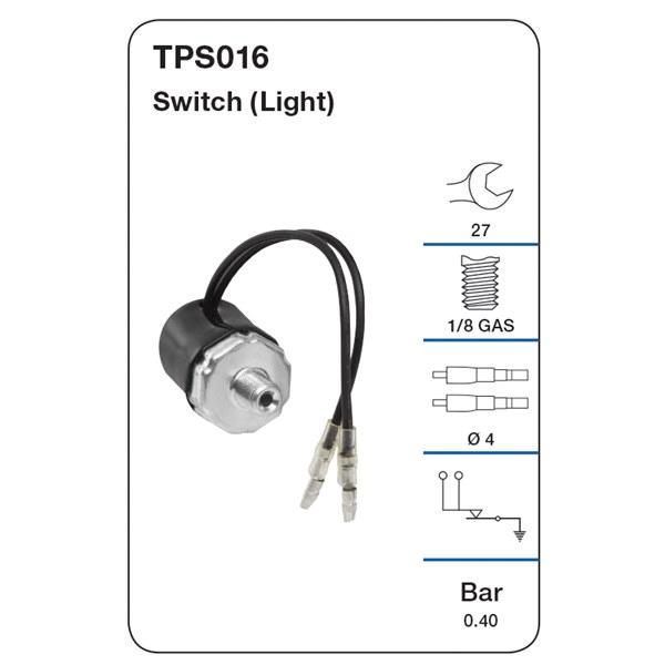 Tridon Oil Pressure Switch (Light) - Holden Rodeo up to 1998 - TPS016